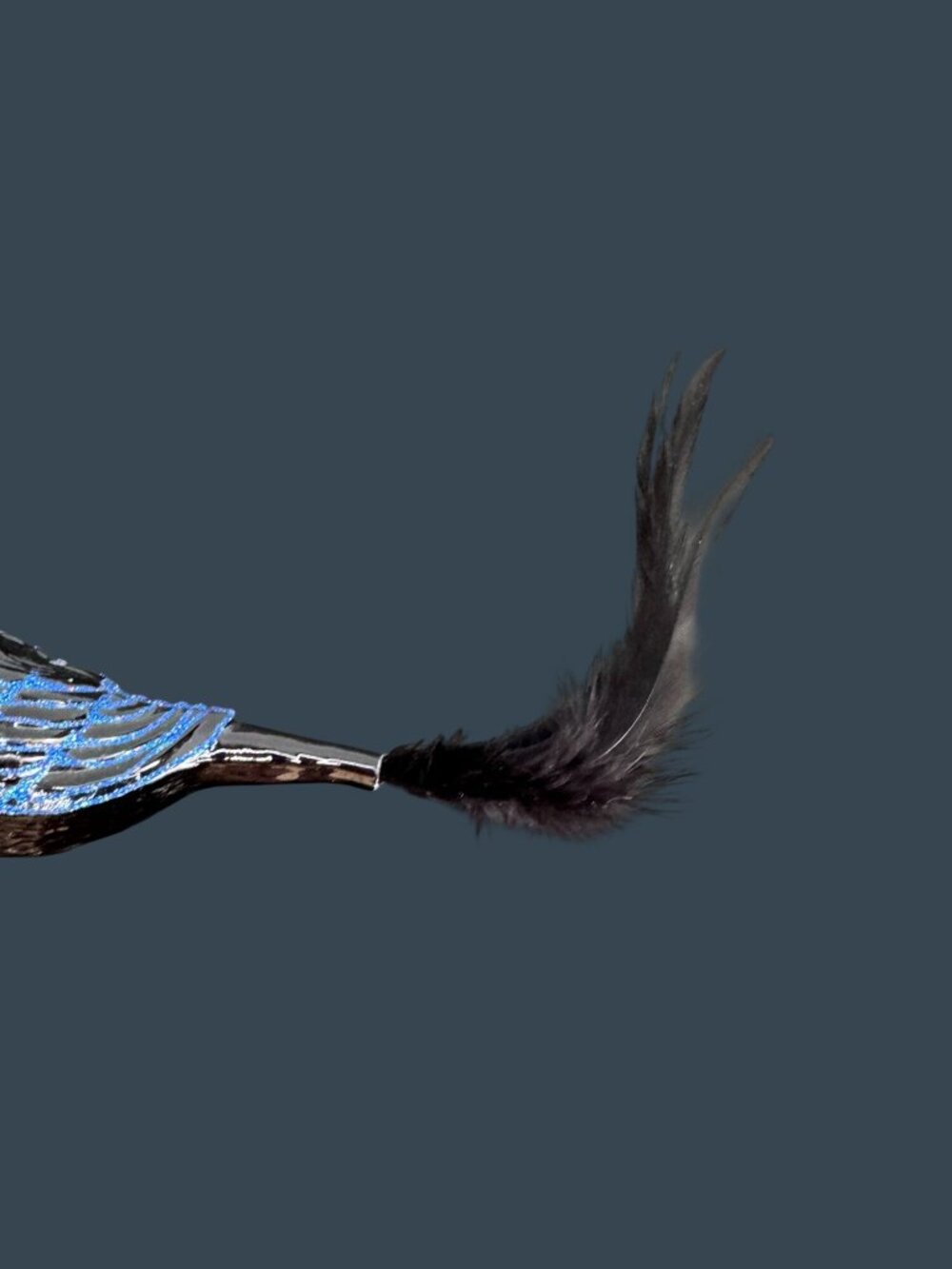 Old World Christmas Clip On Bird Ornament Feather Tail Glass 9" x 4.25" - Picture 7 of 7